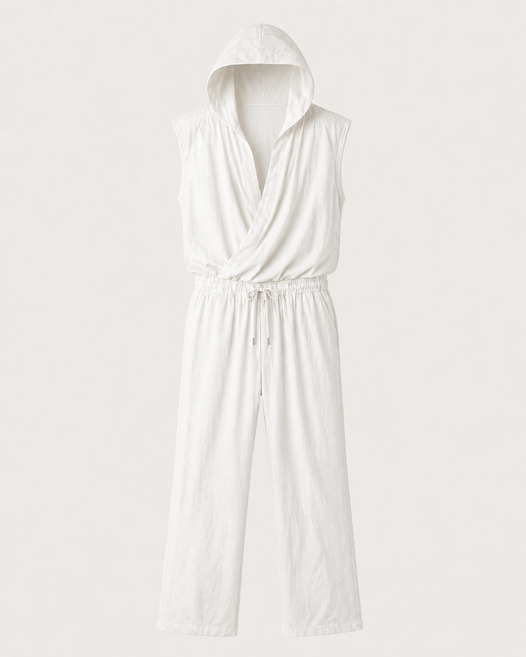 White Linen Crossed Jumpsuit