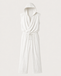 White Linen Crossed Jumpsuit