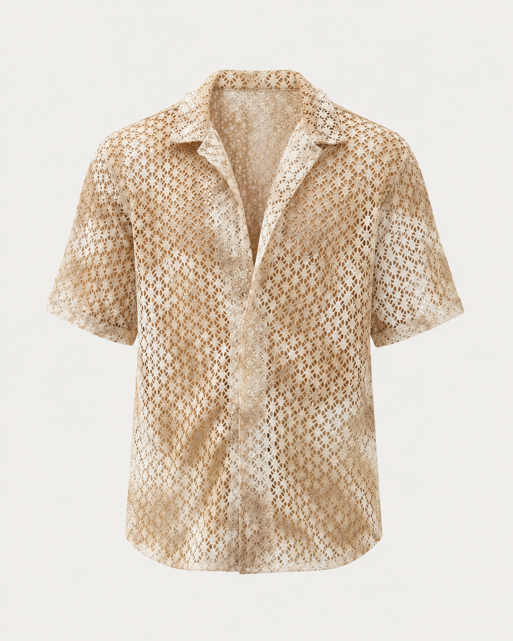 Breathable White & Beige Shirt
