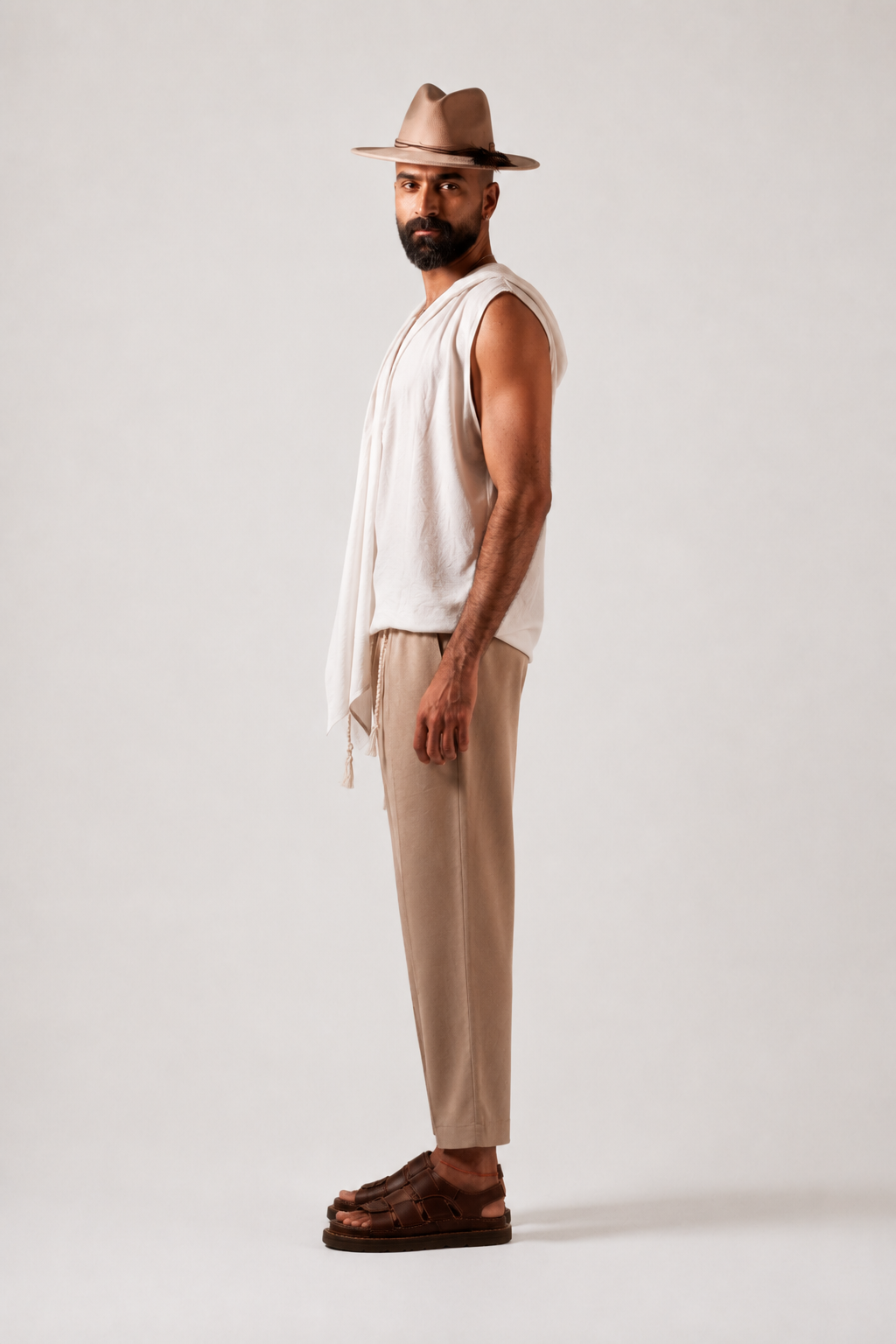 White Linen Kimono Sleeveless Top