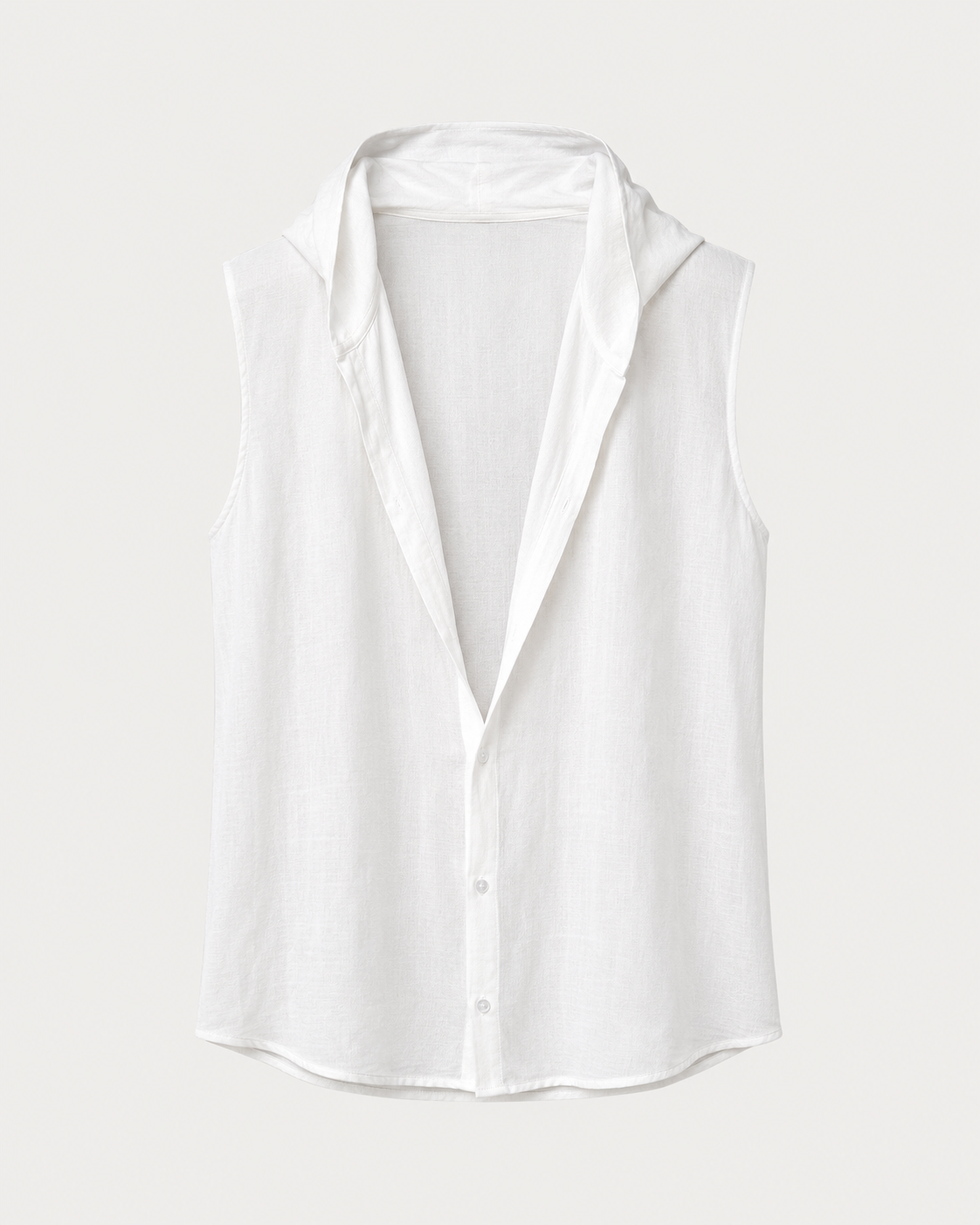 White Sleeveless Linen Shirt