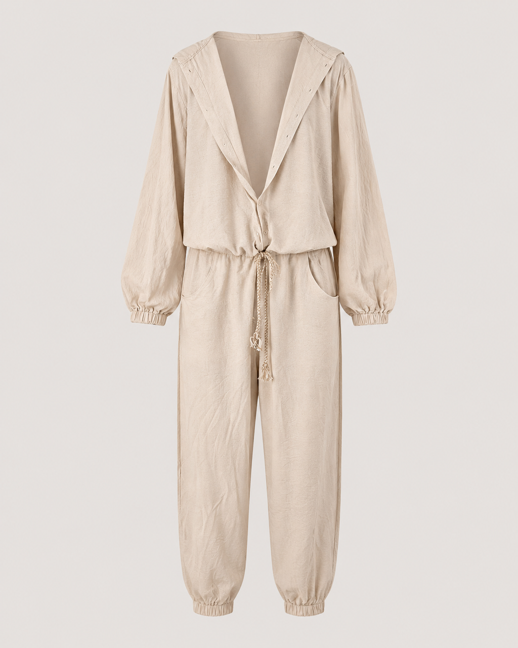 Oversized Off-White Linen Jumpsuit