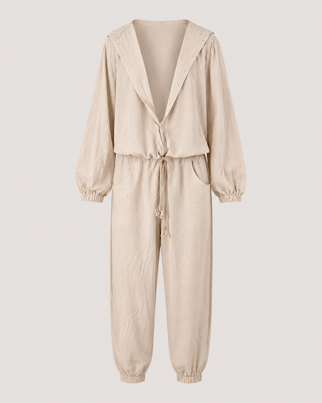 Oversized Off-White Linen Jumpsuit