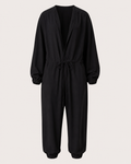 Oversized Black Linen Jumpsuit