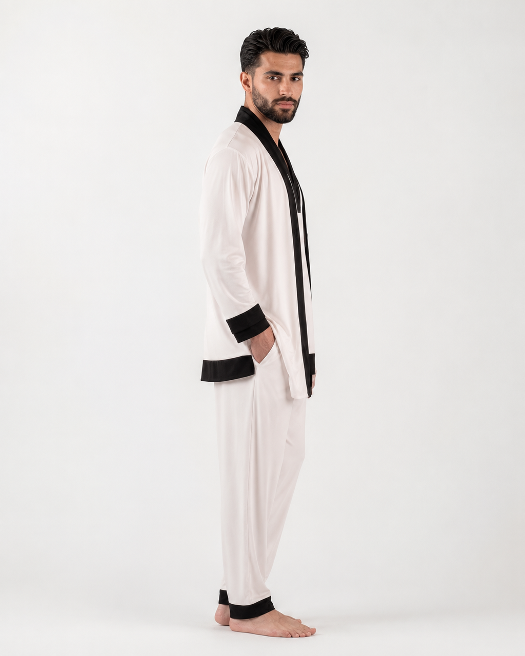 White With Black Pyjama set