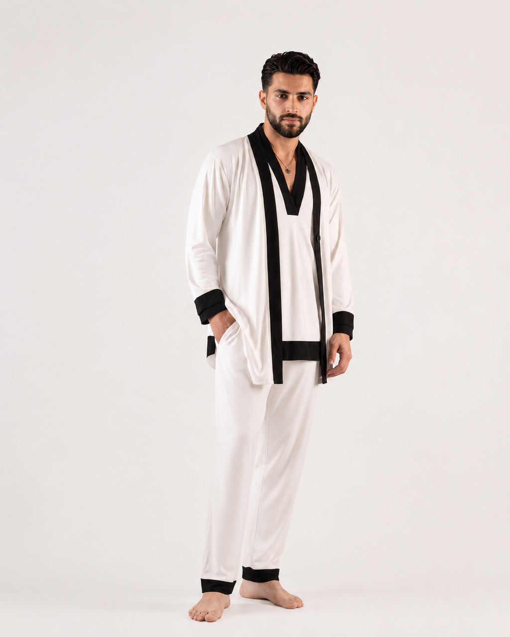 White With Black Pyjama set