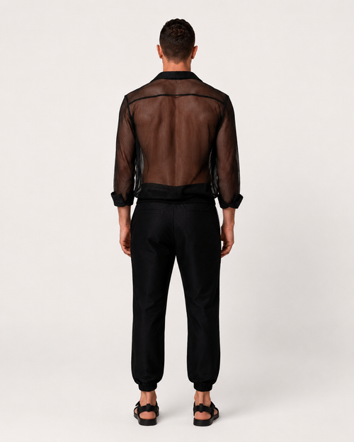 Black Jumpsuit with Breathable Top