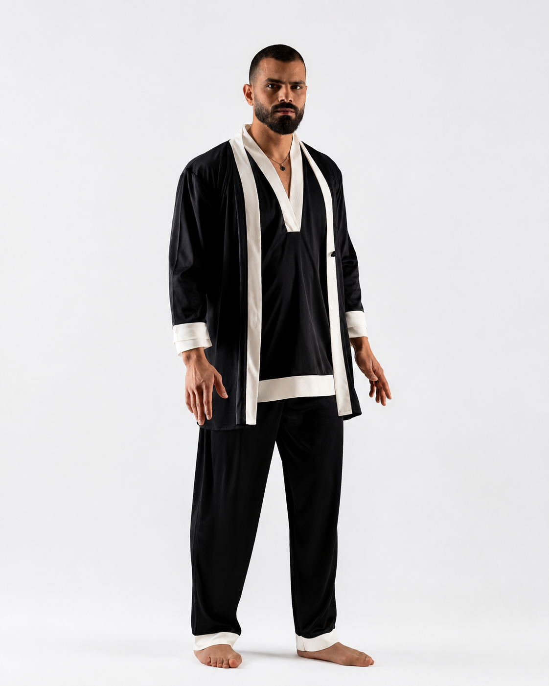 Black With White Pyjama set