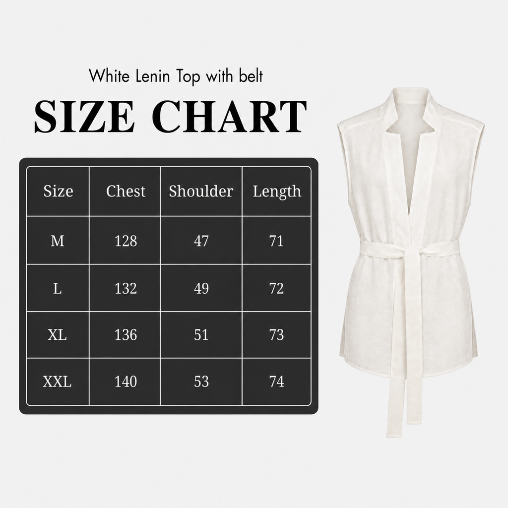 White Linen Top with Belt
