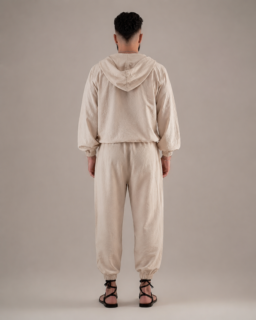Oversized Off-White Linen Jumpsuit