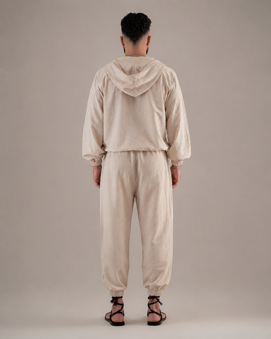 Oversized Off-White Linen Jumpsuit