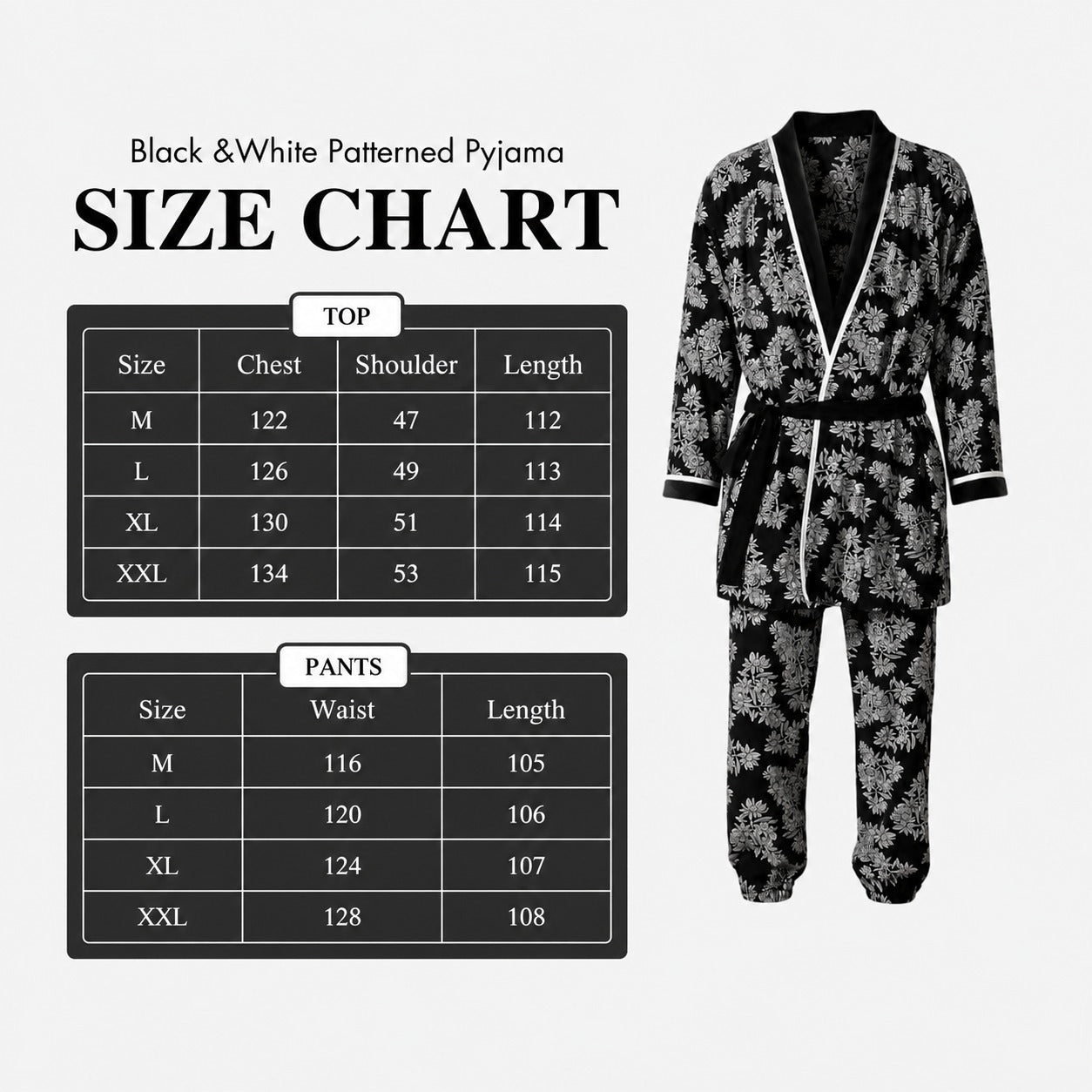 Black And White Patterned Pyjama