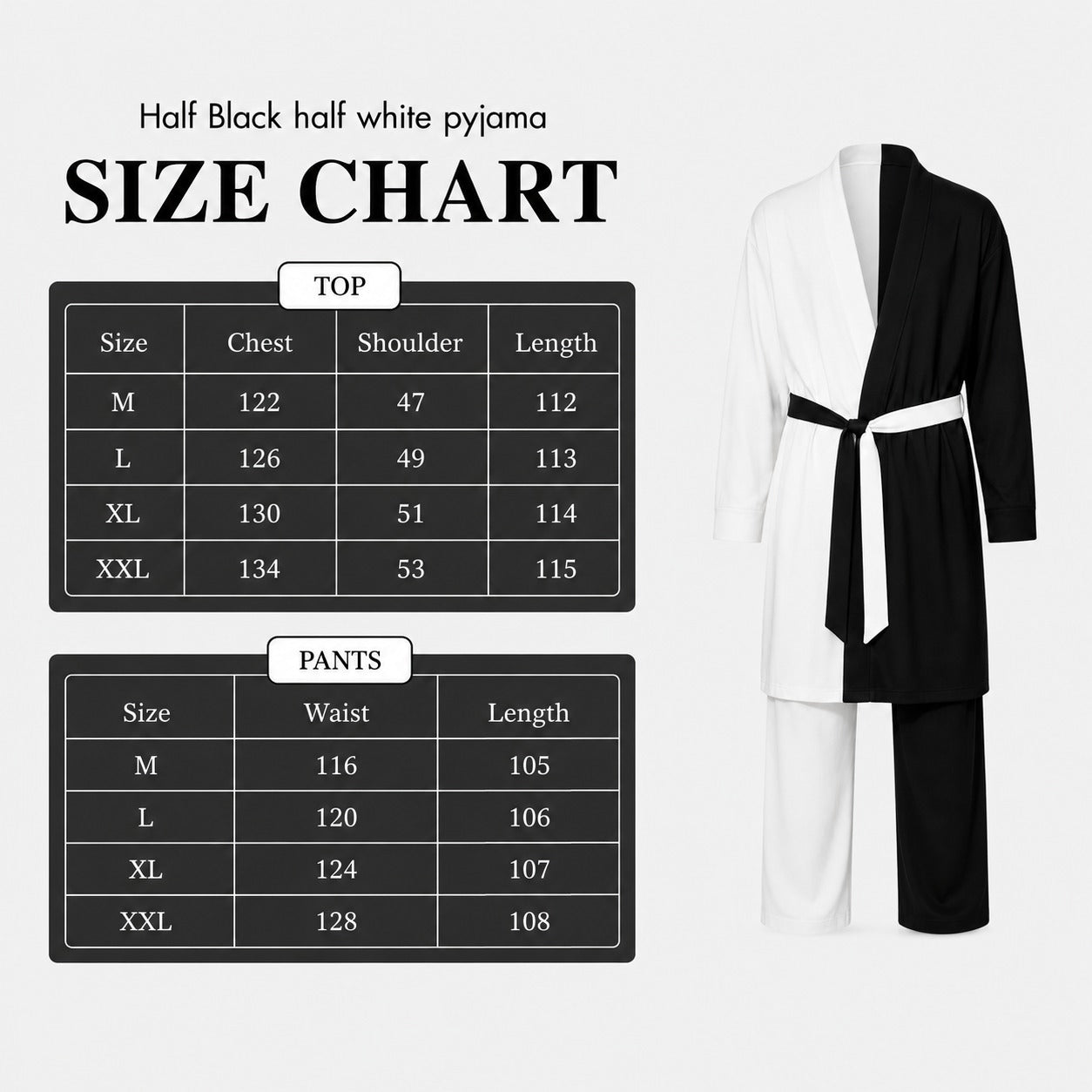 Half black half white Pyjama