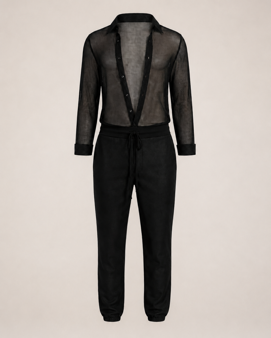 Black Jumpsuit with Breathable Top